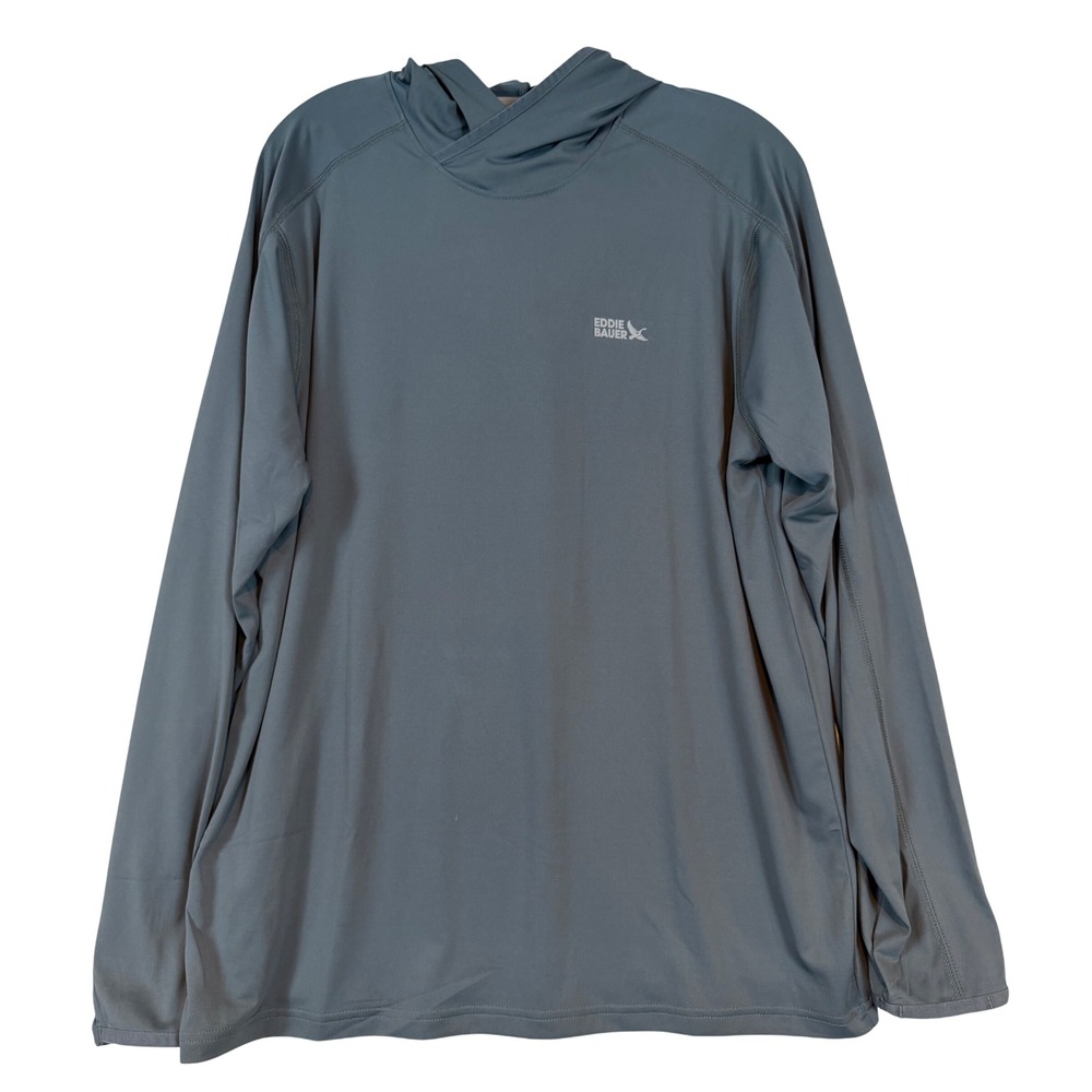 Eddie Bauer Solarfoil Hoodie Mens •M• Blue UPF 50+ Sun Shirt Gorpcore Techwear